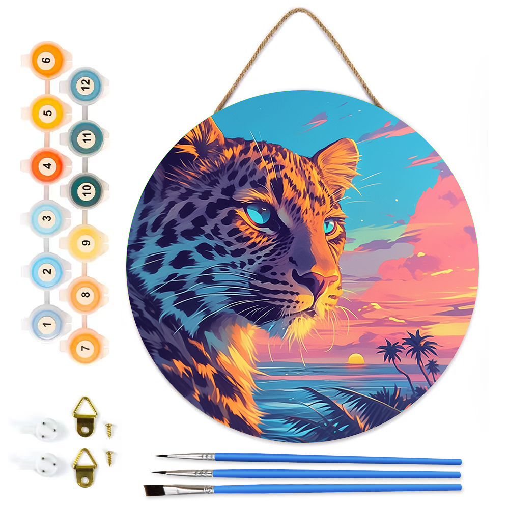 MBH15-Paint-by-Numbers-on-Wood-Slice-20cm-circular-leopard