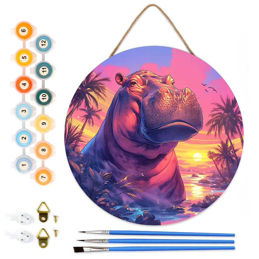 MBH19-Paint-by-Numbers-on-Wood-Slice-20cm-circular-hippo