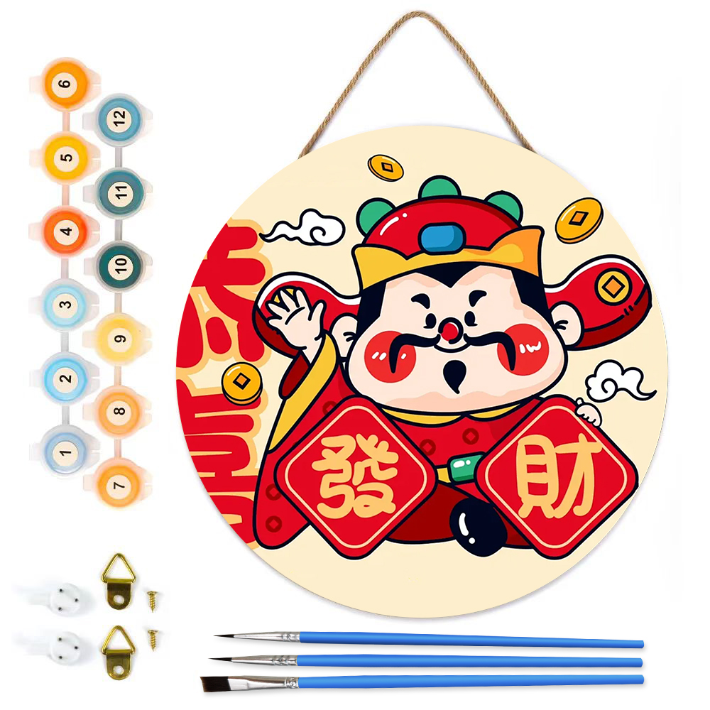 MBH23-Paint-by-Numbers-on-Wood-Slice-20cm-circular-get-rich